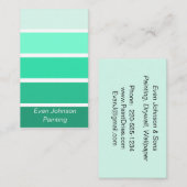 Türkische Blue Paint Sample Business Card Visitenkarte (Vorne/Hinten)