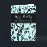 Türkische Blume Friend Geburtstag Karte<br><div class="desc">Geburtstagskarte für Freunde mit modernen türkisfarbenen und schwarzen Blume Design und nachdenklichen Vers.</div>