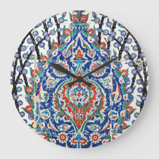 Türkische Blumenfliesen Große Wanduhr