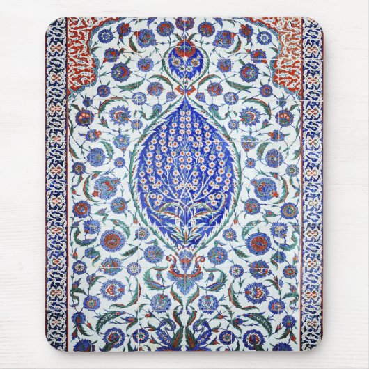 Türkische Blumenfliesen Mousepad (Vorne)