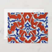 Türkische Blumenfliesen Postkarte (Vorne/Hinten)