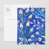 Türkische Blumenfliesen Postkarte (Vorne/Hinten)