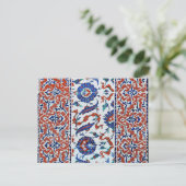 Türkische Blumenfliesen Postkarte (Stehend Vorderseite)