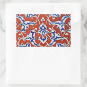 Türkische Blumenfliesen Rechteckiger Aufkleber (Tasche)