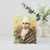 Türkische Dame in traditionellem Kostüm Postkarte (Stehend Vorderseite)