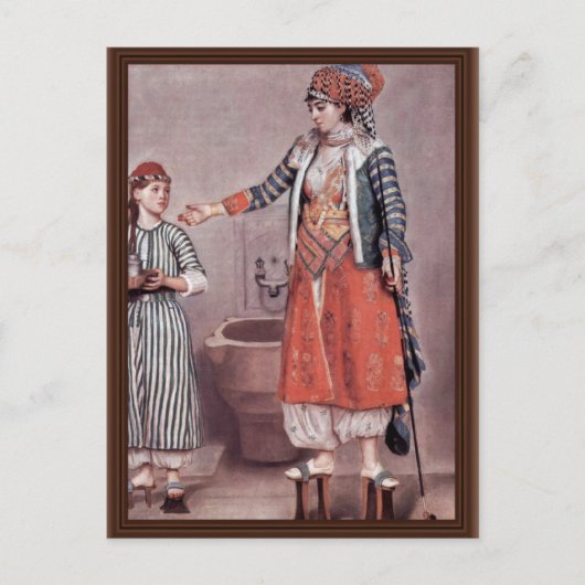 Türkische Dame mit Jungfrau von Liotard Jean-Ã Tie Postkarte (Vorderseite)