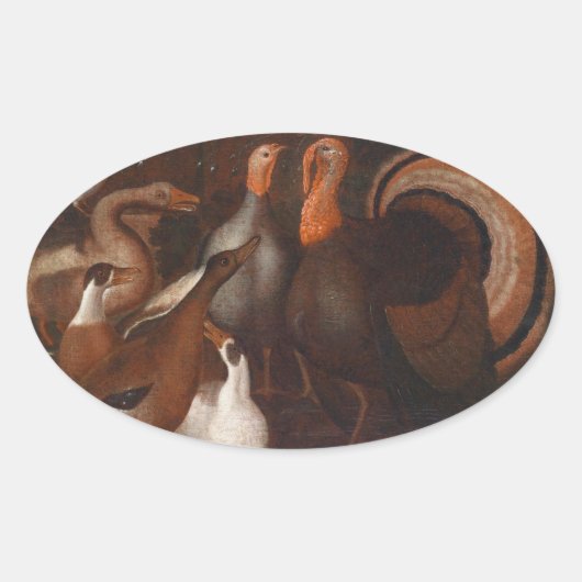 Türkische Enten-Taube-Erntedank-Oval-Aufkleber Ovaler Aufkleber (Vorderseite)