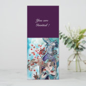 TÜRKISCHE FAIRE TALE, hellrot-weiß lila Einladung (Stehend Vorderseite)