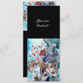 TÜRKISCHE FAIRE TALE, leuchtend rot-weiß schwarz Einladung (Vorne/Hinten)