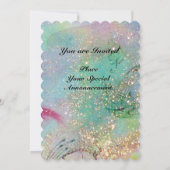 TÜRKISCHE FAIRY TALE Aquamarin Blue Gold Glitzern Einladung (Rückseite)