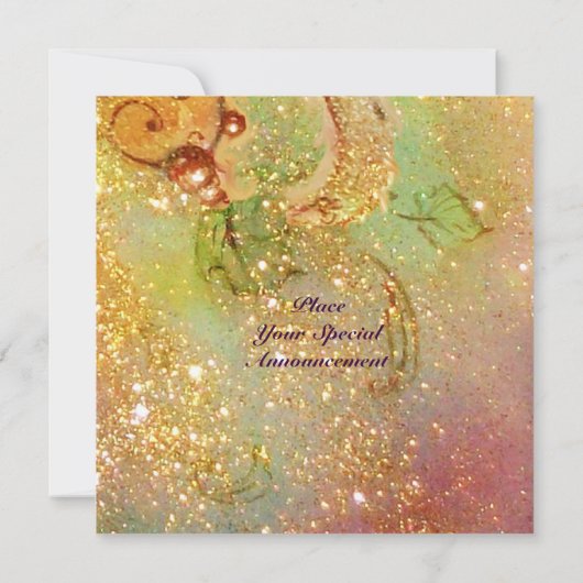 TÜRKISCHE FAIRY TALE, leuchtend rot-blau-gelbes Fu Einladung (Rückseite)