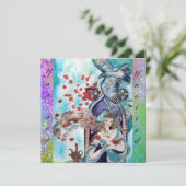 TÜRKISCHE FAIRY TALE, leuchtend rotes lila Funkeln Einladung (Stehend Vorderseite)