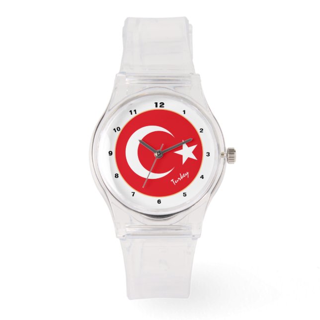 Türkische Flag-Uhr, Türkische Mode-/Design-Uhr Armbanduhr (Vorderseite)