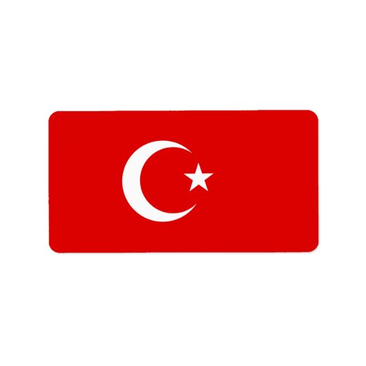 Türkische Flagge Adressaufkleber (Vorne)
