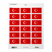 Türkische Flagge Adressaufkleber (Vorne)
