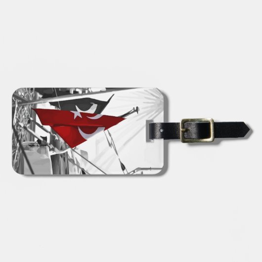 Türkische Flagge - Al Sancak Gepäckanhänger (Vorderseite horizontal)
