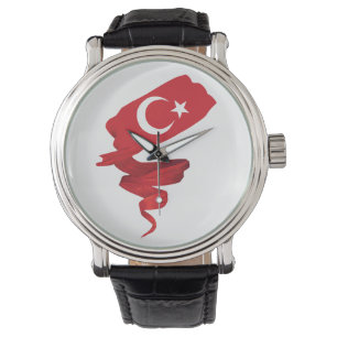 Türkische Flagge Armbanduhr