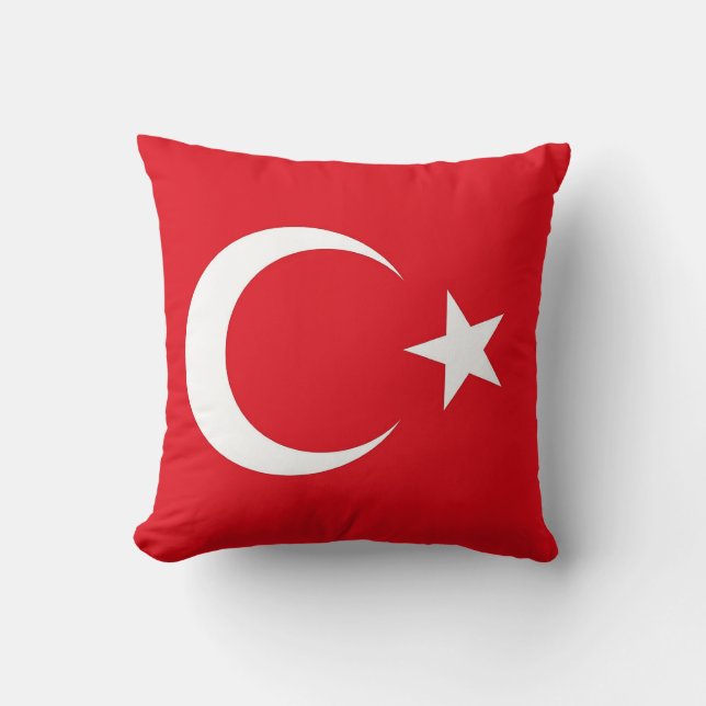 Türkische Flagge auf amerikanischem MoJo-Pillow Kissen (Vorderseite)
