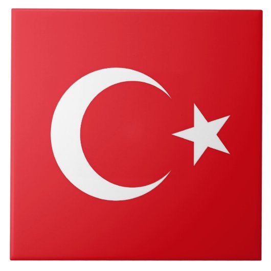 Türkische Flagge auf Tile Fliese (Vorderseite)