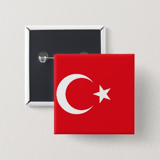Türkische Flagge Button (Vorne & Hinten)