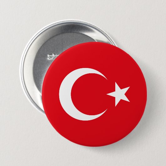 Türkische Flagge Button (Vorne & Hinten)