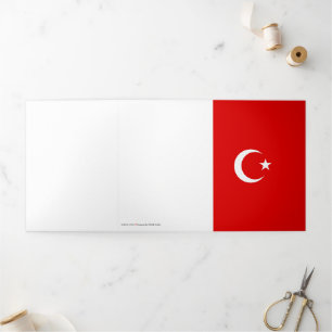 Türkische Flagge Dreifach Gefaltete Karte