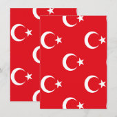 Türkische Flagge Einladung (Vorne/Hinten)