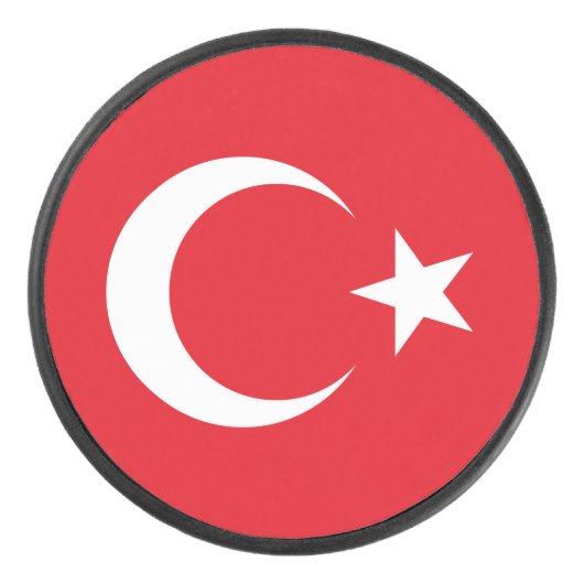 Türkische Flagge Eishockey Puck (Vorderseite)