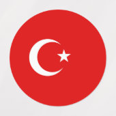 Türkische Flagge Etiketten (Design 1)