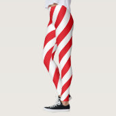 Türkische Flagge Farben diagonal gestreift Leggings (Links)