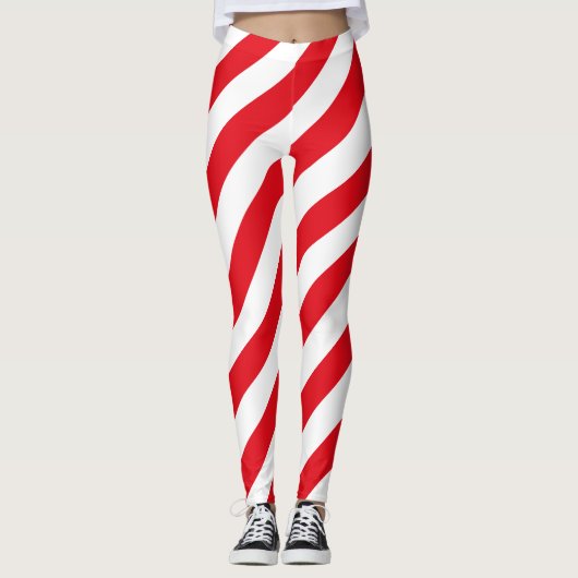 Türkische Flagge Farben diagonal gestreift Leggings (Vorderseite)