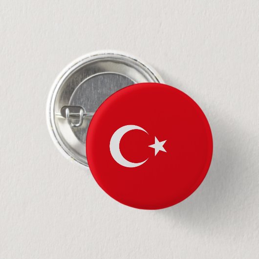 Türkische Flagge, Flagge der Türkei Button (Vorne & Hinten)