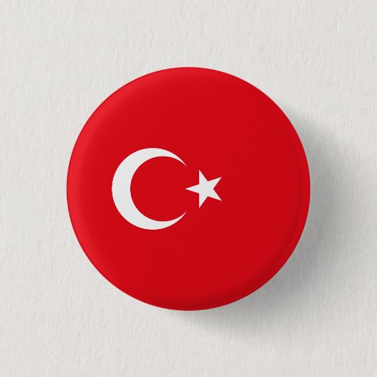 Türkische Flagge, Flagge der Türkei Button (Vorderseite)