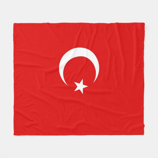 Türkische Flagge Fleecedecke (Vorderseite (Horizontal))