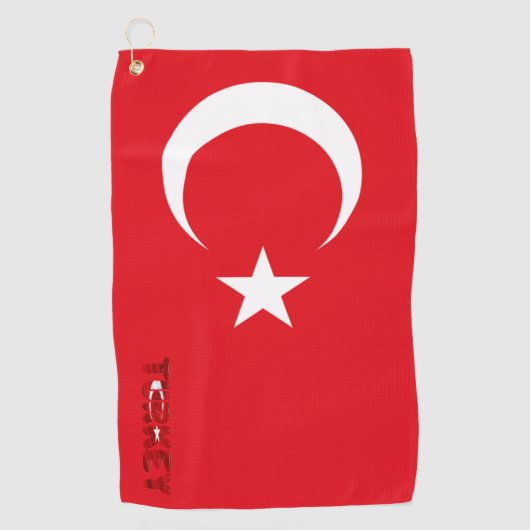 Türkische Flagge Golfhandtuch (Vorderseite)