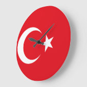 Türkische Flagge Große Wanduhr (Winkel)