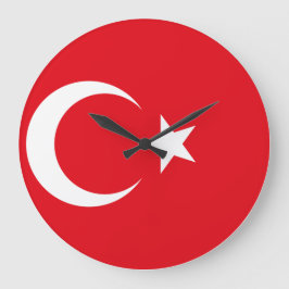 Türkische Flagge Große Wanduhr