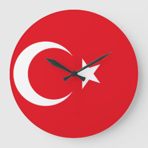Türkische Flagge Große Wanduhr