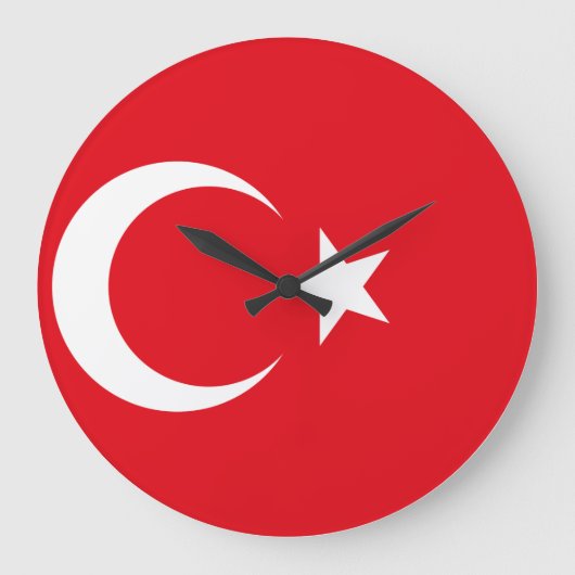 Türkische Flagge Große Wanduhr (Vorderseite)