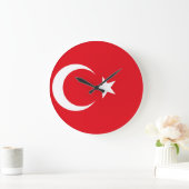 Türkische Flagge Große Wanduhr (Zuhause)
