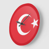 Türkische Flagge Große Wanduhr (Winkel)