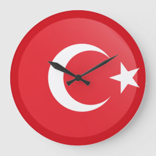 Türkische Flagge Große Wanduhr