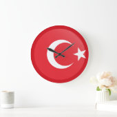 Türkische Flagge Große Wanduhr (Zuhause)