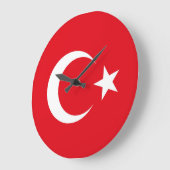 Türkische Flagge Große Wanduhr (Winkel)