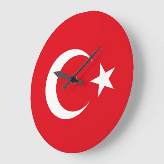 Türkische Flagge Große Wanduhr (Winkel)