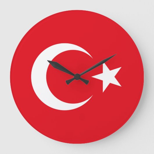 Türkische Flagge Große Wanduhr (Vorderseite)
