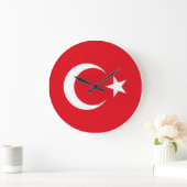 Türkische Flagge Große Wanduhr (Zuhause)