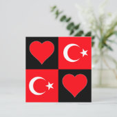 Türkische Flagge Herz Niedliche Patriotische Türki Karte (Stehend Vorderseite)