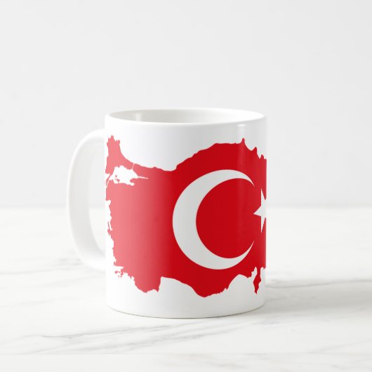 Türkische Flagge Kaffeetasse (Vorderseite Links)