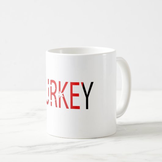 Türkische Flagge Kaffeetasse (VorderseiteRechts)